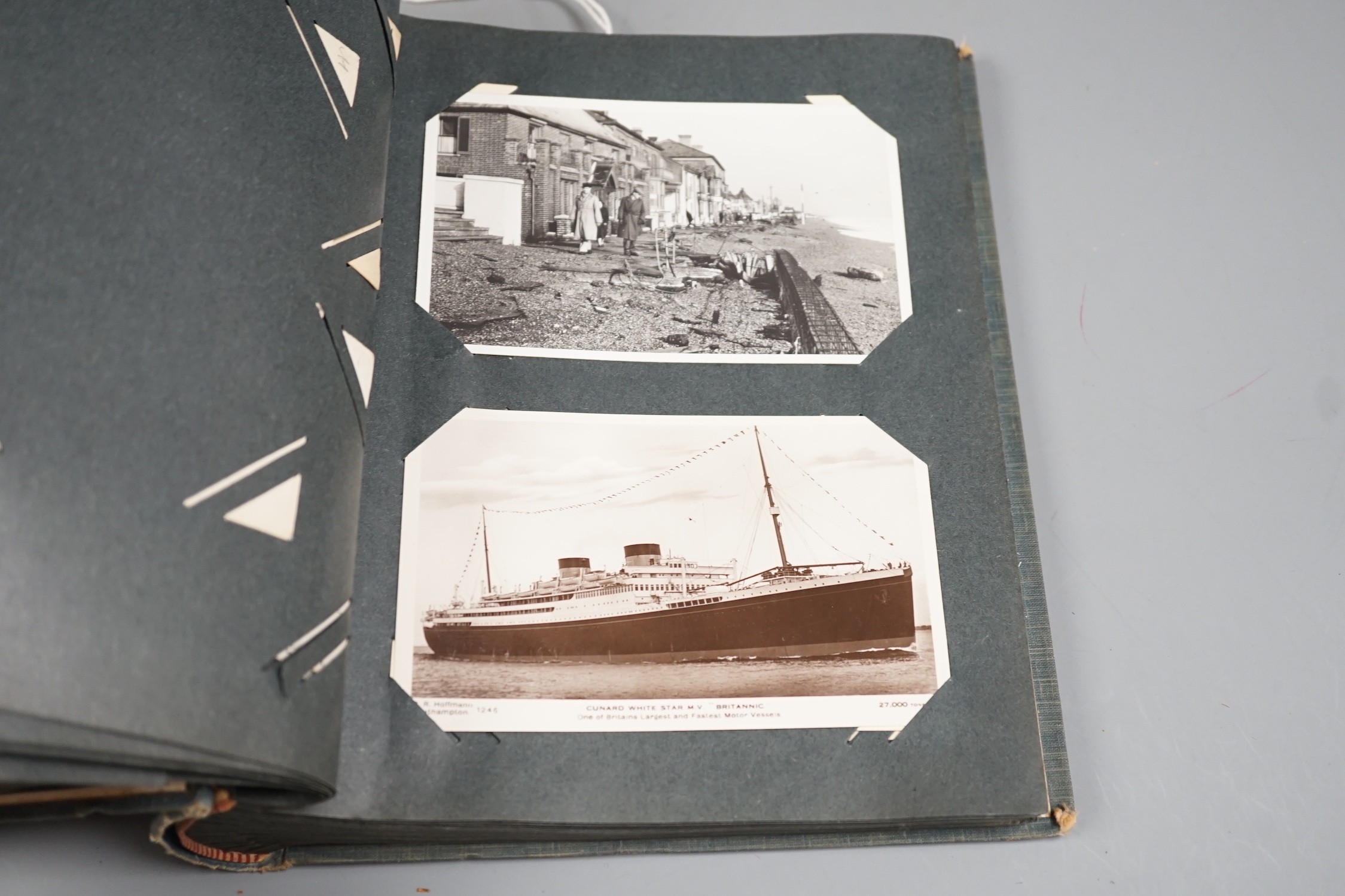 Two albums of postcards including novelty, British scenes and continental scenes including Dubrovnik, Penang, Paris etc.